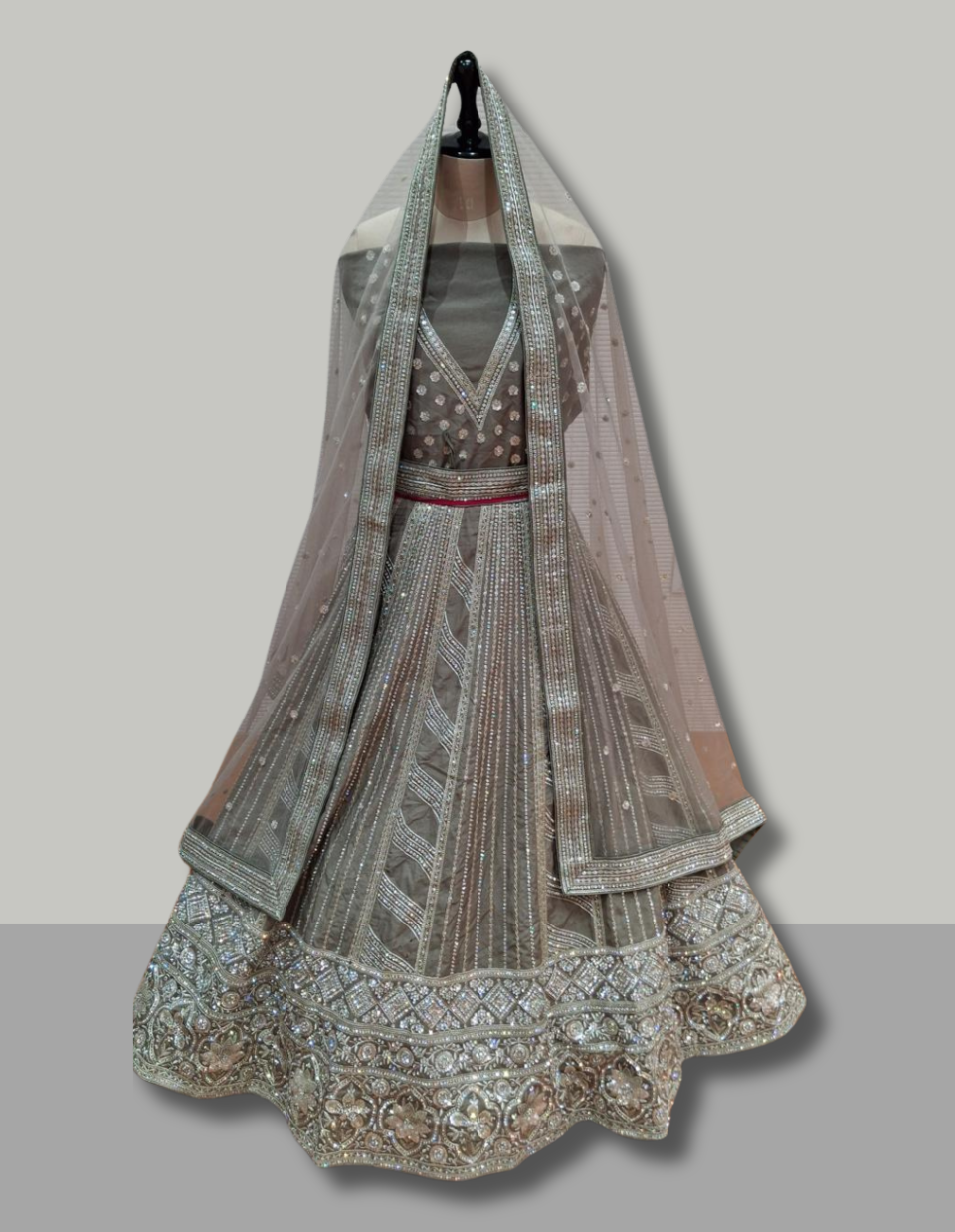 Silver Embellished Lehenga