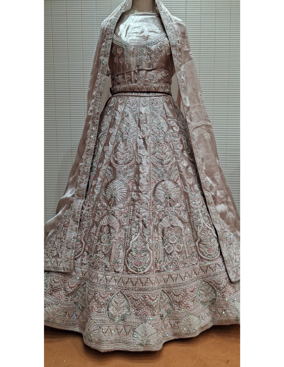 Antique Gold Mughal-Inspired Non-Bridal Lehenga