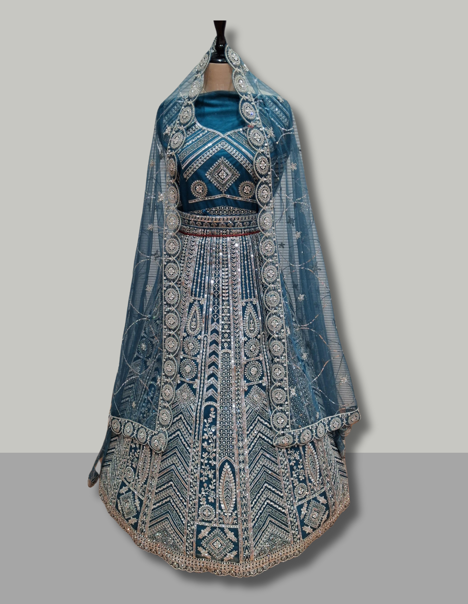 Navy Blue Royal Embroidered Lehenga