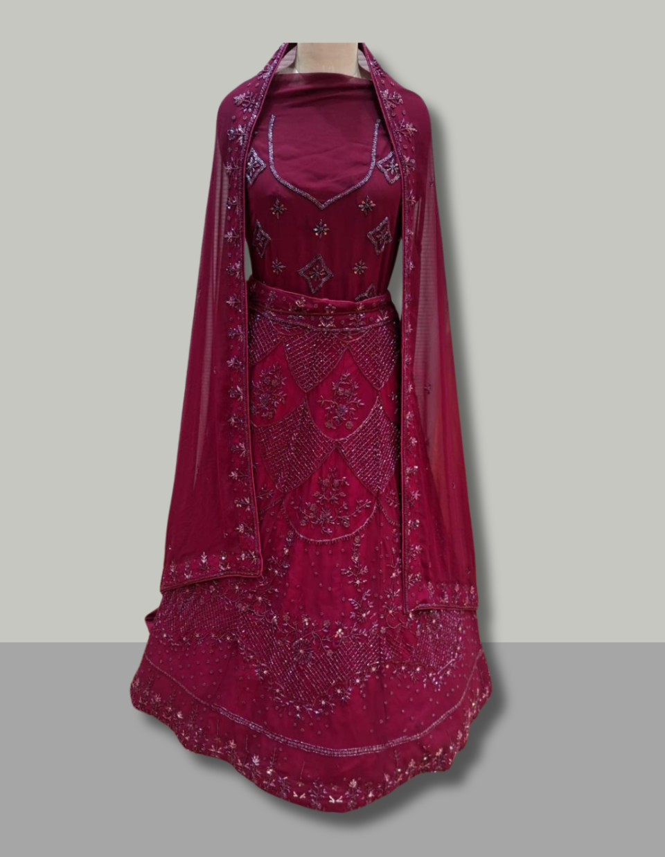 Maroon Party Wear Lehenga