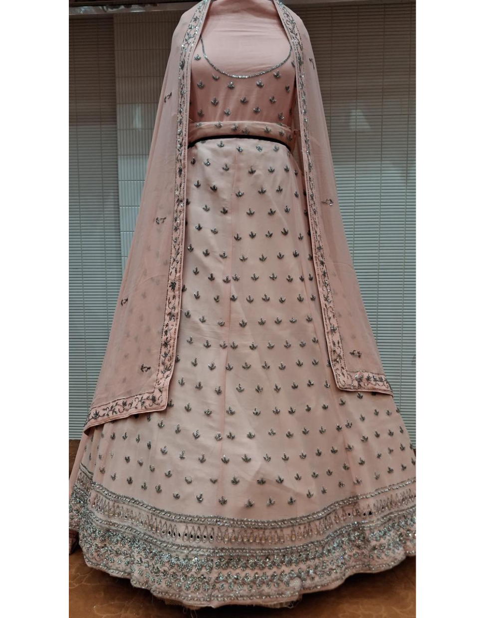 Elegant Pink Embroidered Lehenga