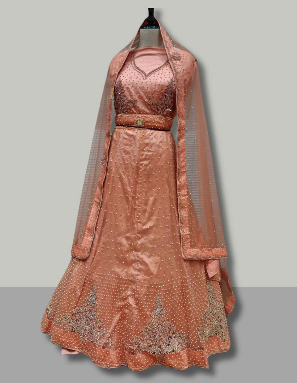 Peach Party Wear Lehenga