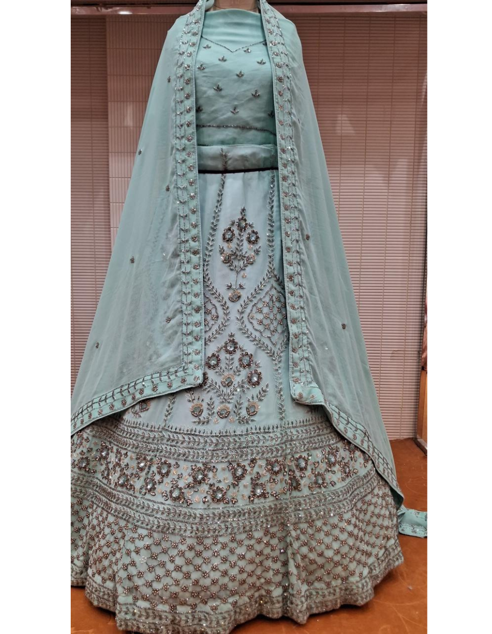 Mint Green Party Wear Lehenga