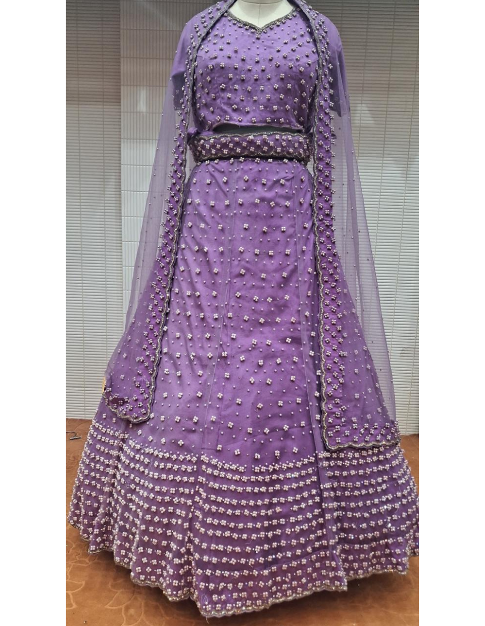 Elegant Purple Party Wear Lehenga