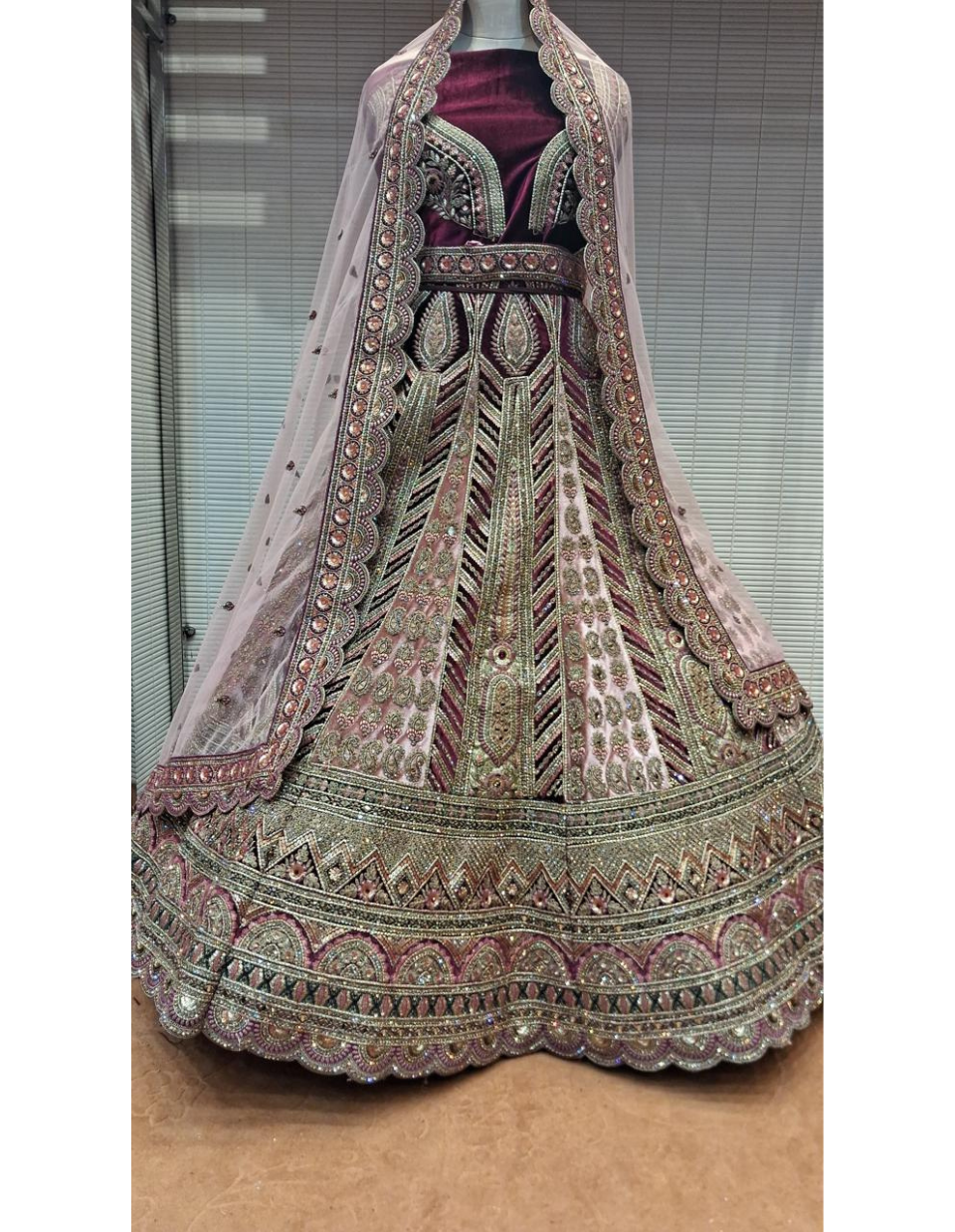 Regal Velvet Lehenga with Intricate Embroidery