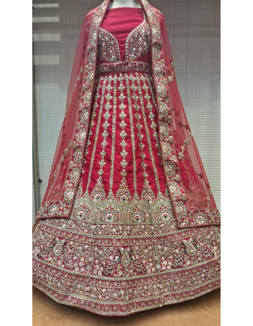 Regal Hot Pink Bridal Lehenga with Exquisite Hand Embroidery