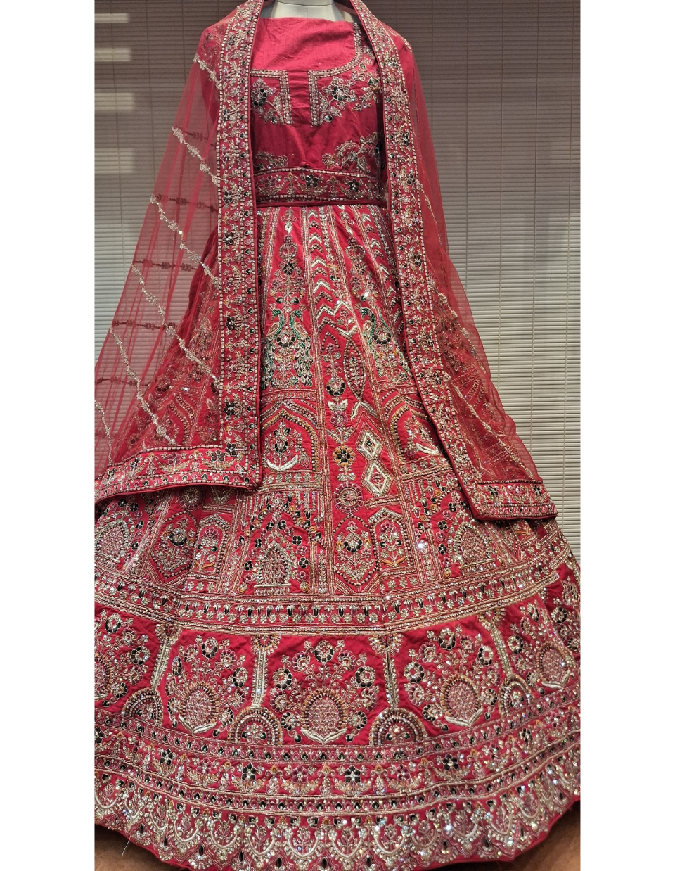 Royal Rani Pink Bridal Lehenga with Heavy Zari Work