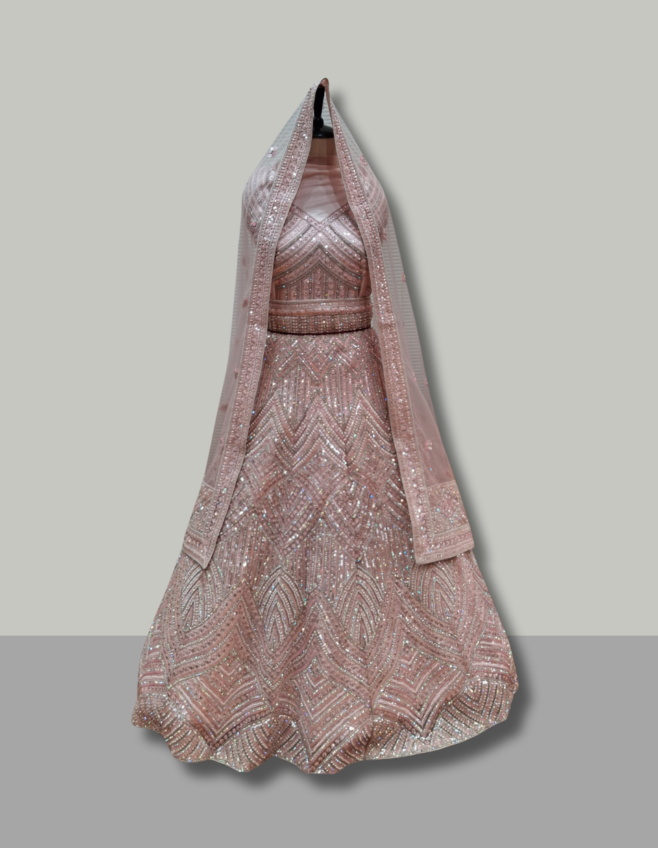 Regal Pink Designer Lehenga Choli with Mirror Work