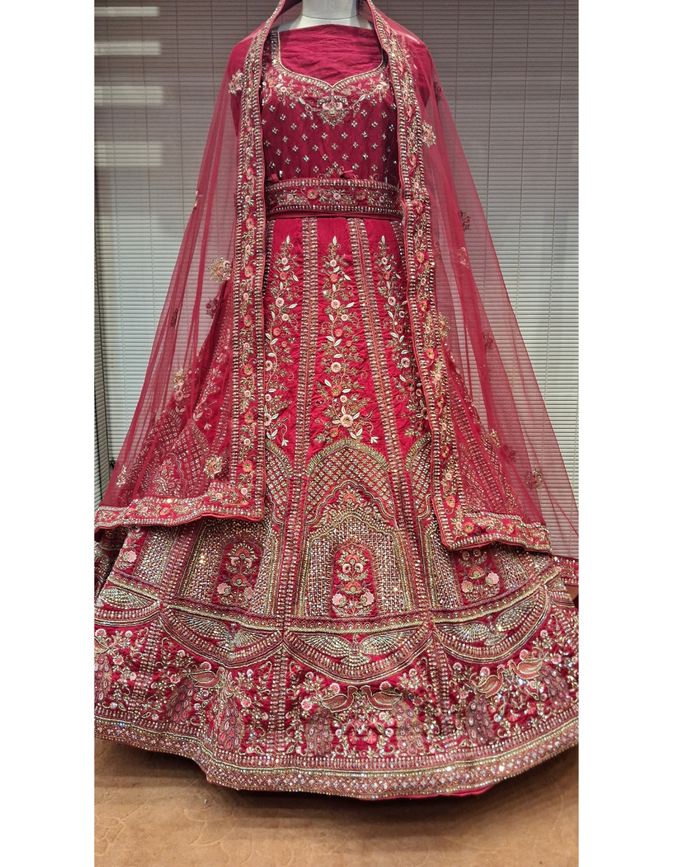 Regal Maroon Zardosi Embroidered Bridal Lehenga
