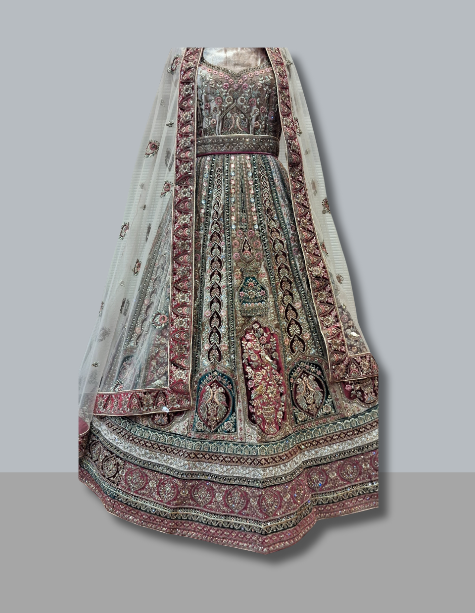 Exquisite Heavy Embroidered Wedding Lehenga by Keshav Creations