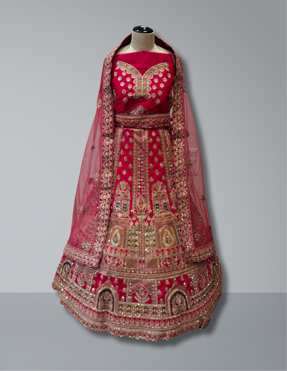 Royal Red Bridal Ensemble for a Grand Wedding Look