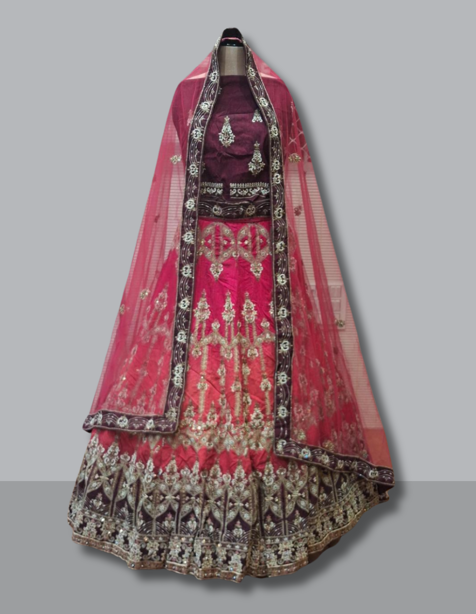 Royal Red Bridal Lehenga with Heavy Zari Embroidery