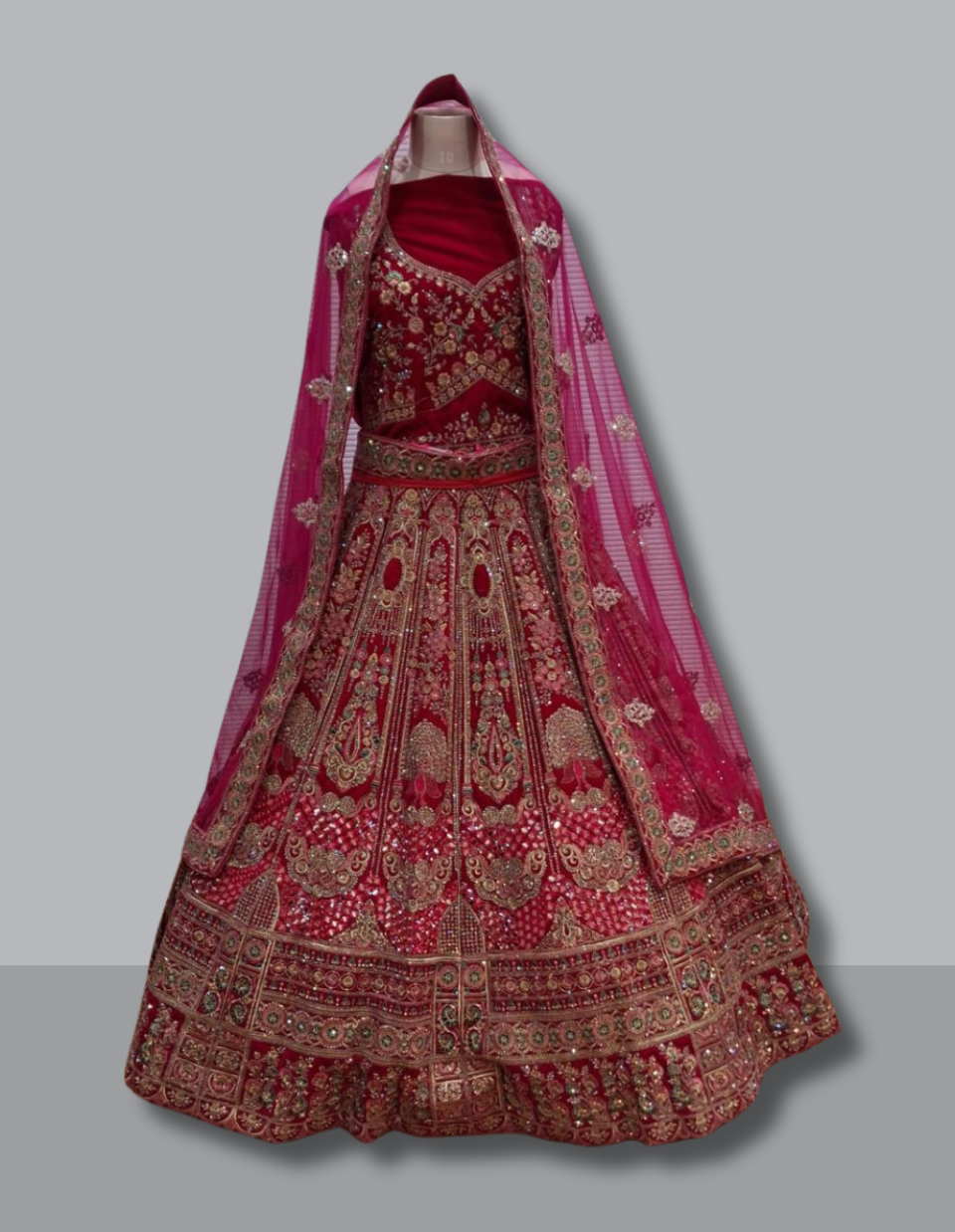 Luxe Ruby Heavy Handwork Lehenga