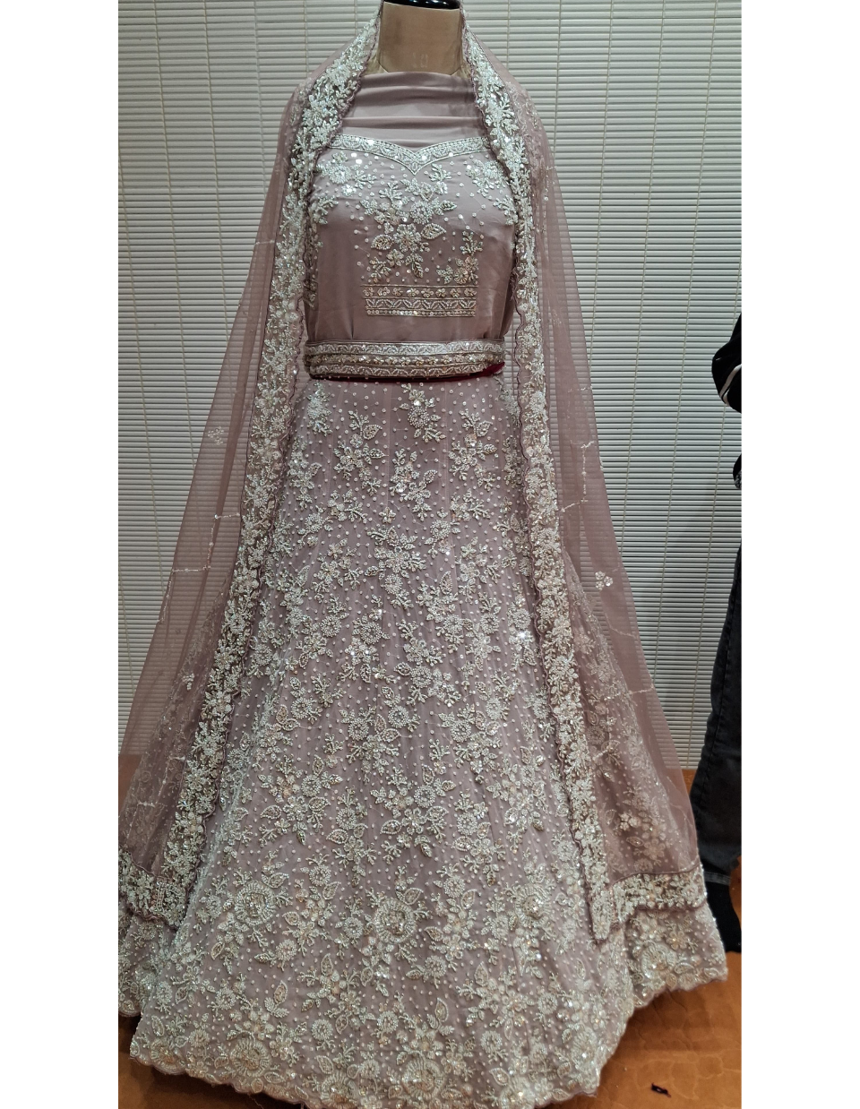 Wine Purple Velvet Bridal Lehenga with Heavy Zari Work