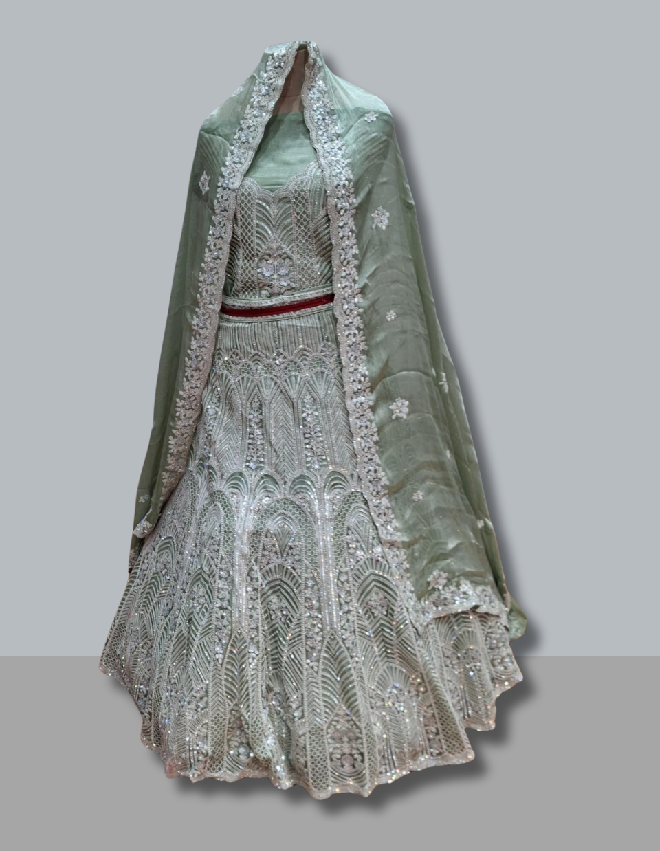 Elegant Green Party Wear Lehenga