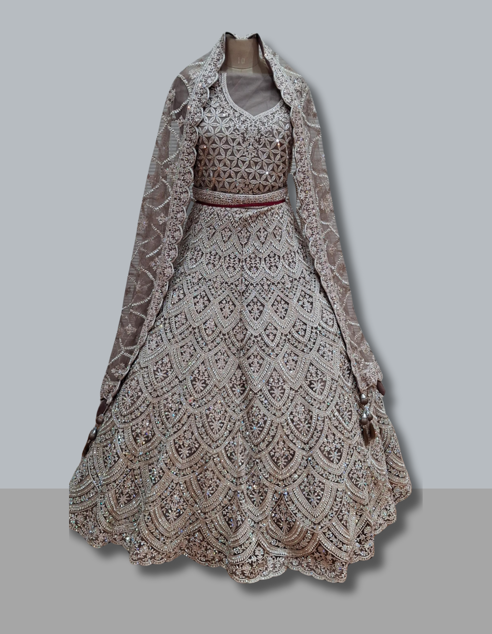 Elegant Beige Party Wear Lehenga
