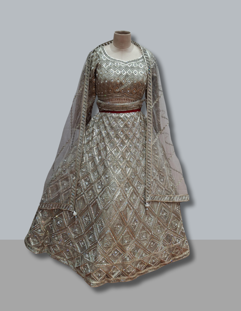 Elegant Silver Party Wear Lehenga