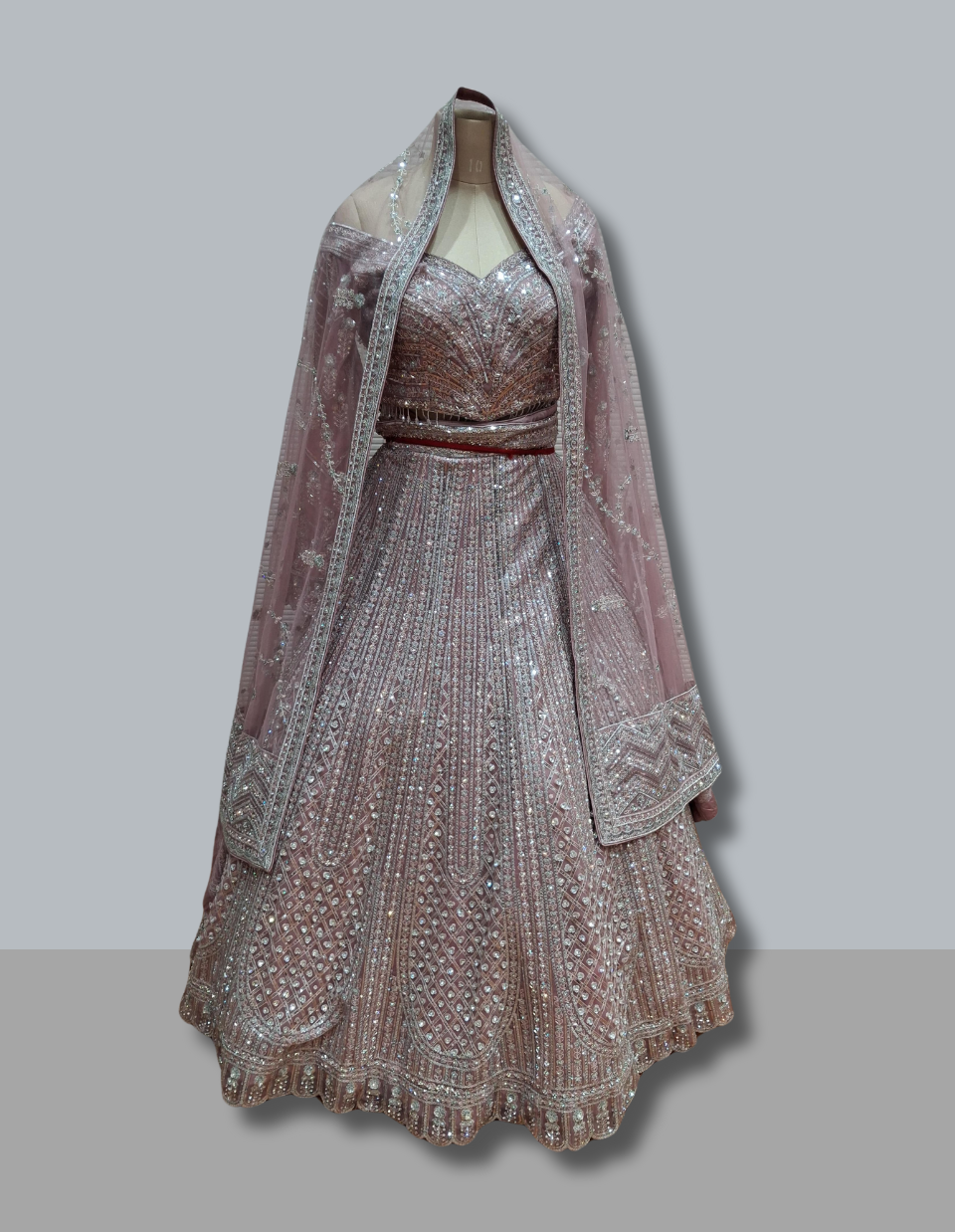 Elegant Pink Party Wear Lehenga