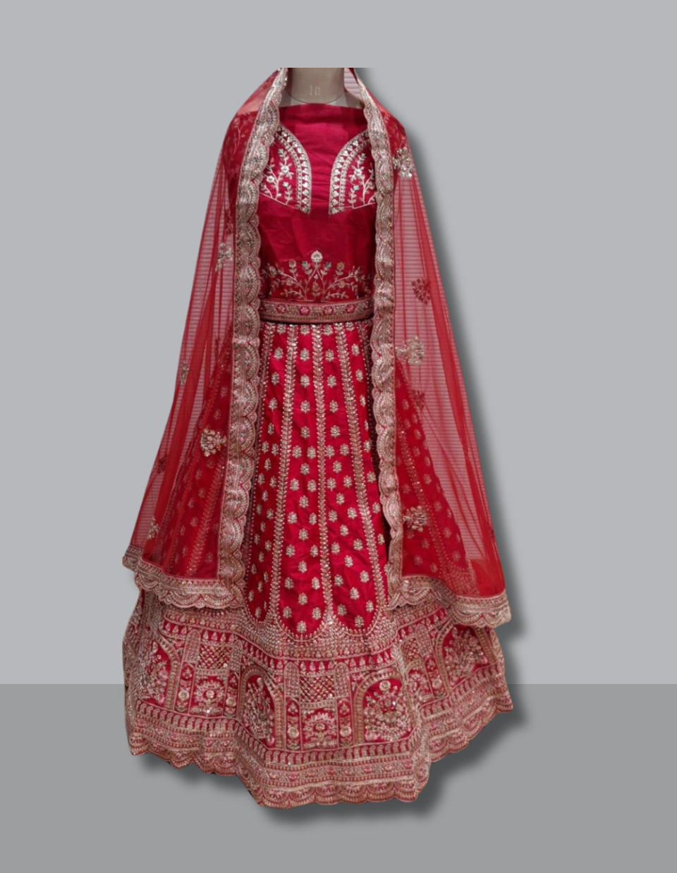 Regal Ruby Red Bridal Lehenga