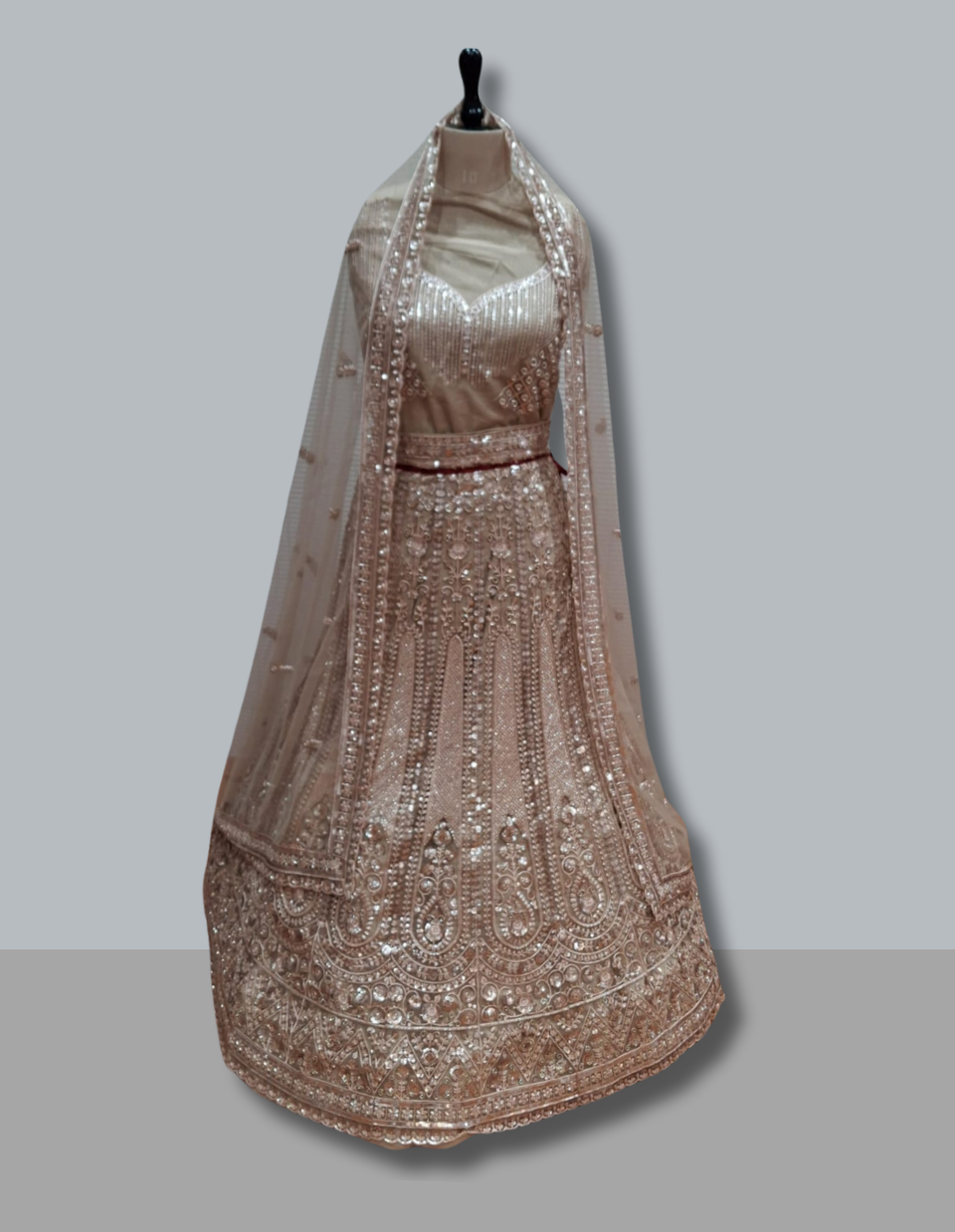 Elegant Rose Gold Party Wear Lehenga