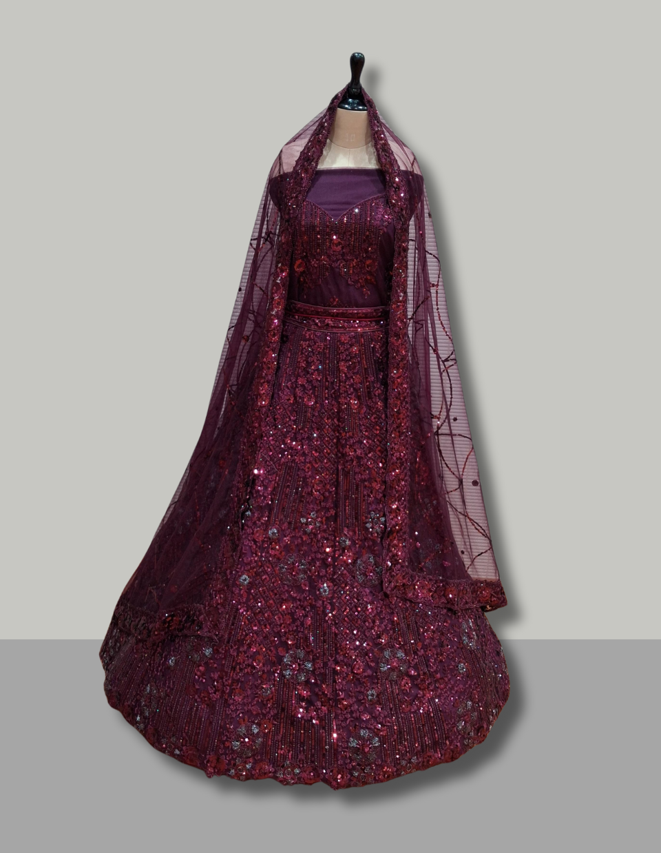 Maroon Bridal Lehenga with Heavy Golden Embroidery – Keshav Creations