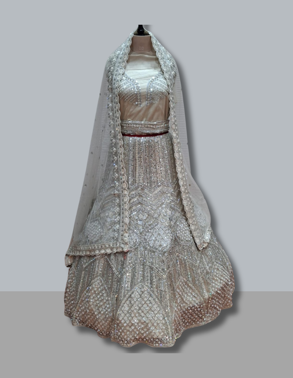 Elegant Silver Party Wear Lehenga