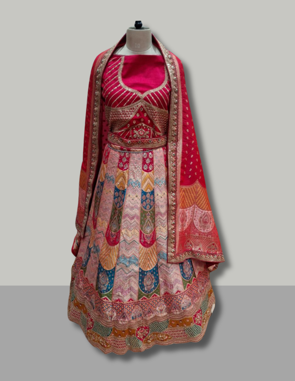 Fuchsia Pink Bridal Lehenga with Zari Embroidery