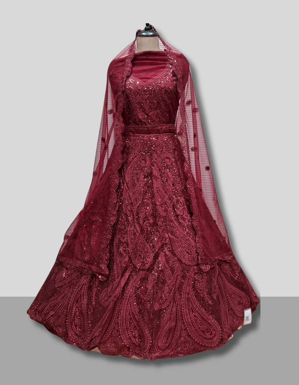 Elegant Burgundy Party Wear Lehenga