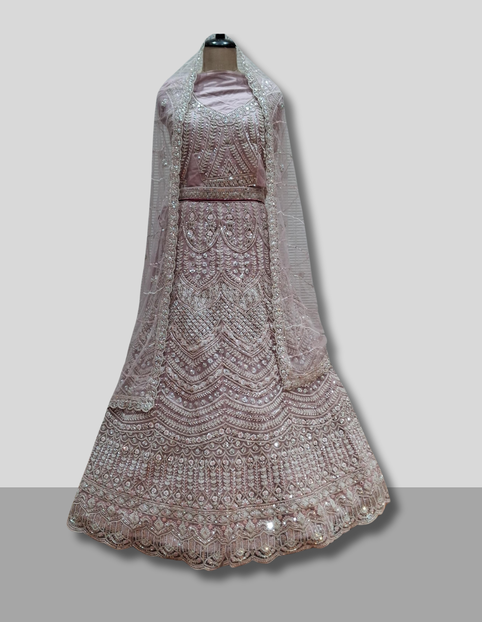 Rose Pink Embroidered Lehenga