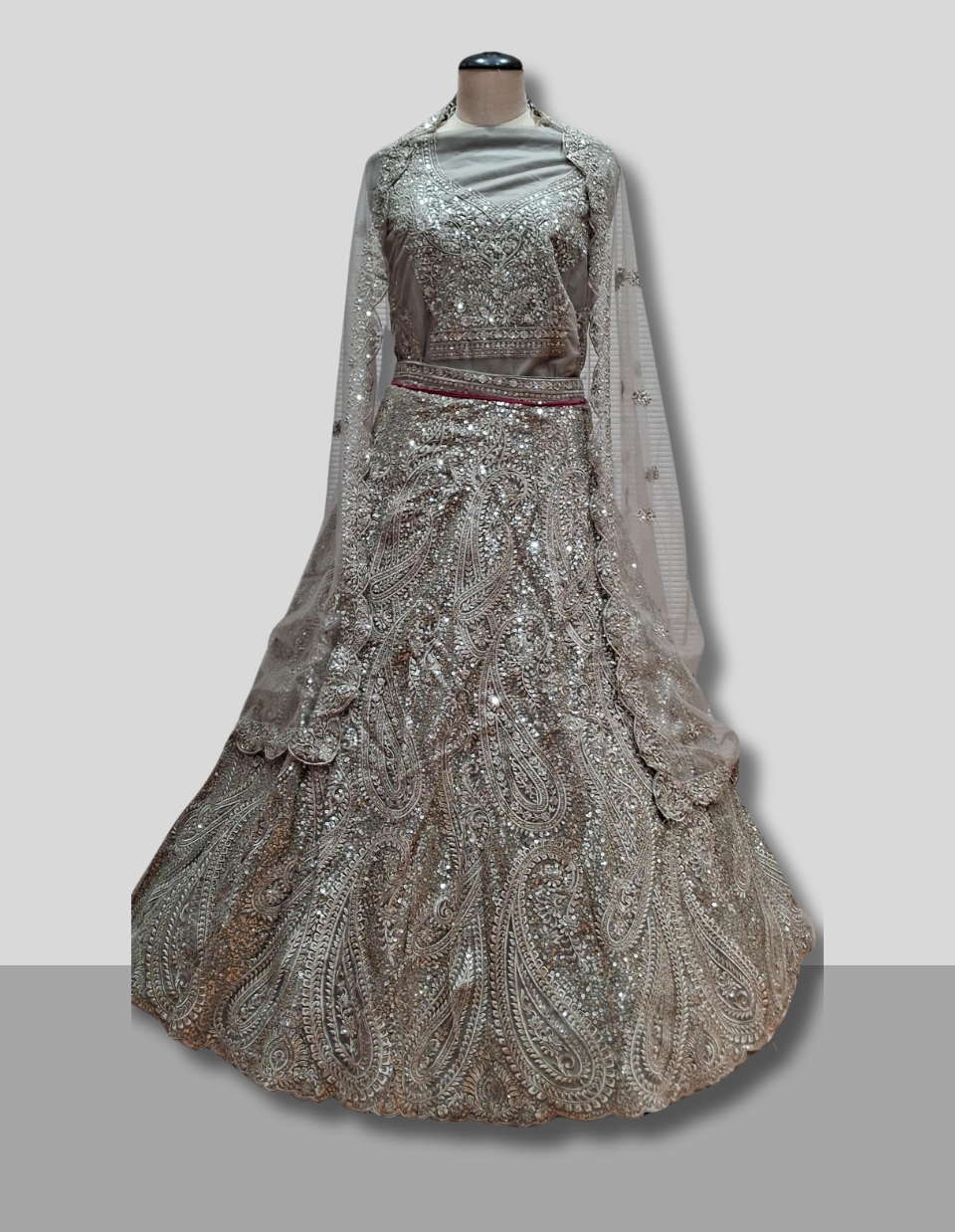 Ivory Gold Intricate Hand-Embroidered Lehenga