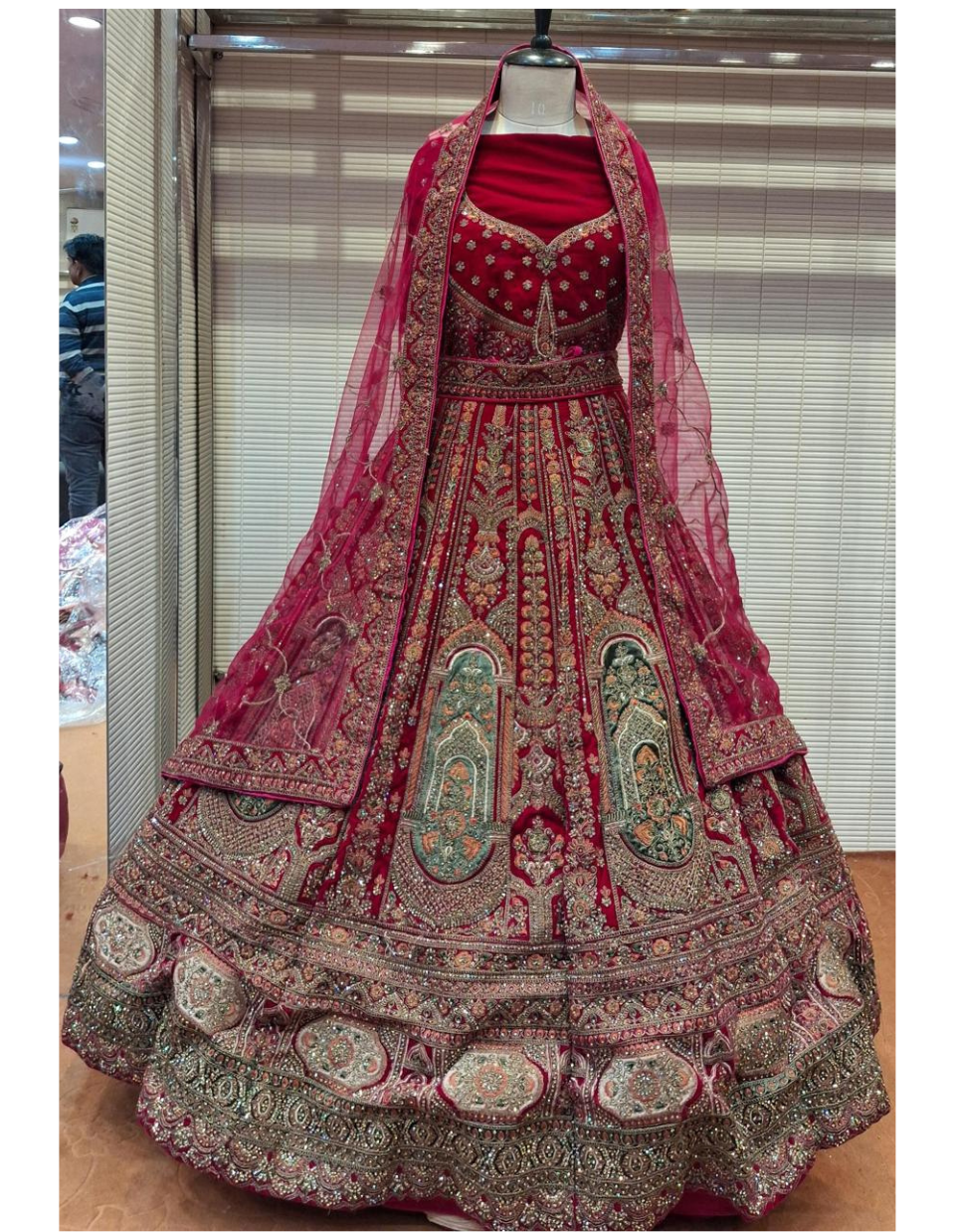 Classic Red Bridal-Style Party Wear Lehenga