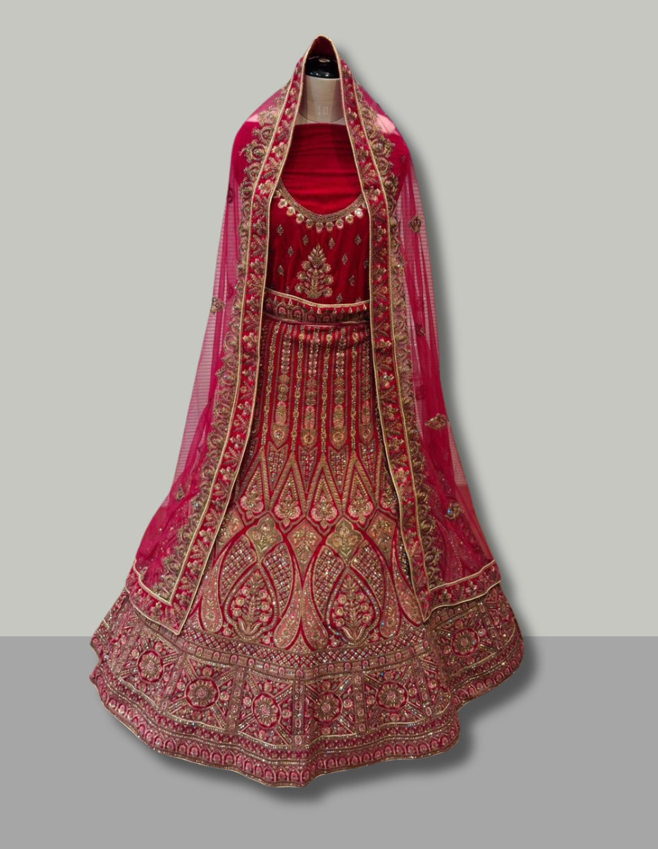 Lehenga with Mirror and Gota Patti Work