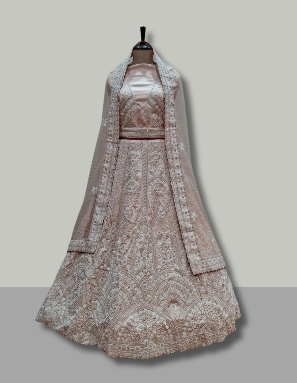 Designer Lehenga with Zari and Bead Detailing