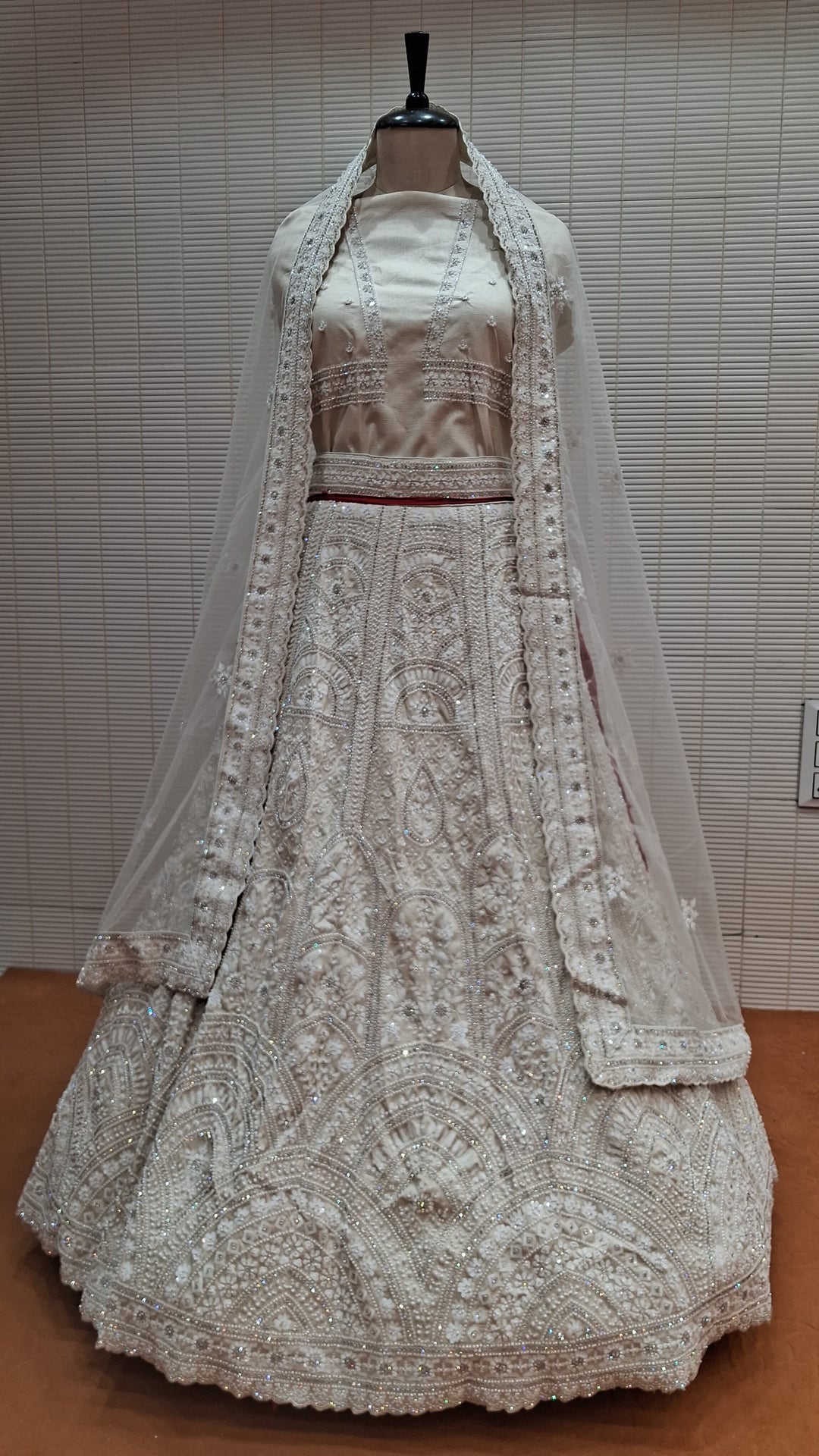 Ivory Elegance Zari & Sequin Bridal Lehenga Set