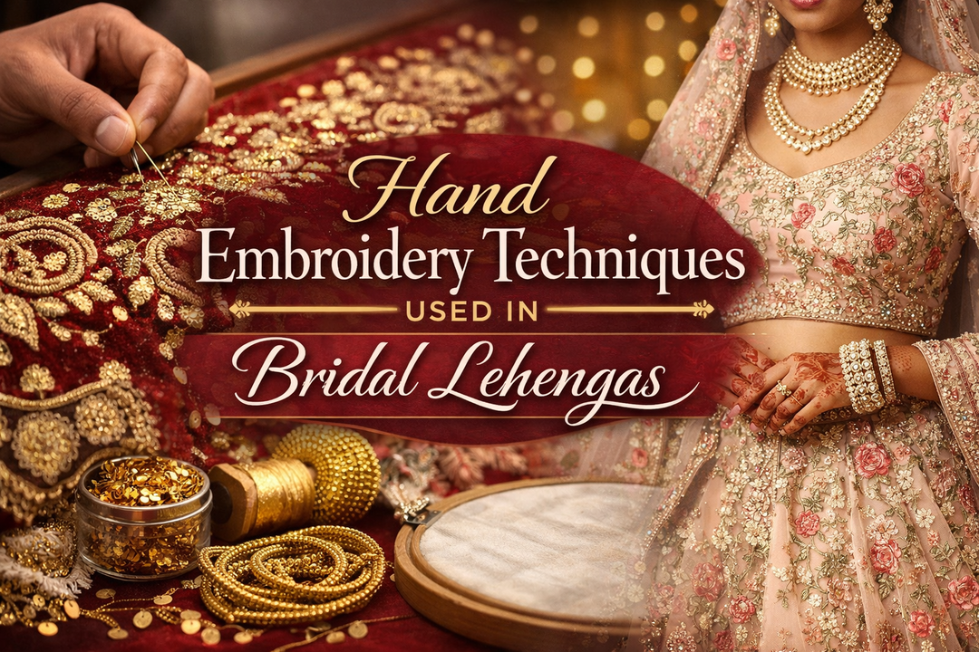 Hand Embroidery Techniques Used in Bridal Lehengas