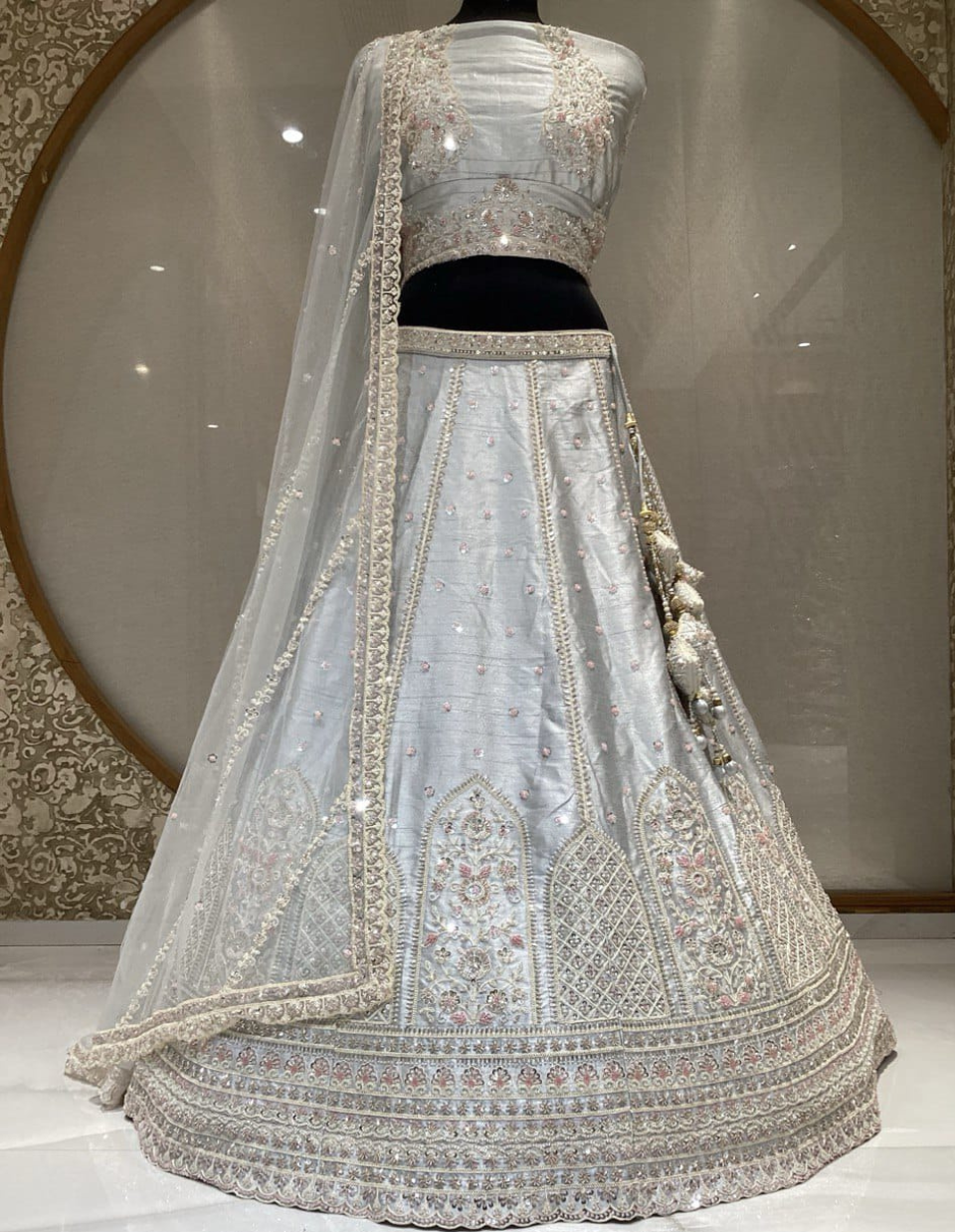 light color girlish wedding lehenga