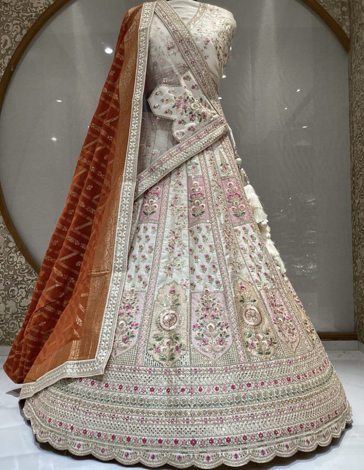 Exquisite Bridal Lehenga with Intricate Hand Embroidery