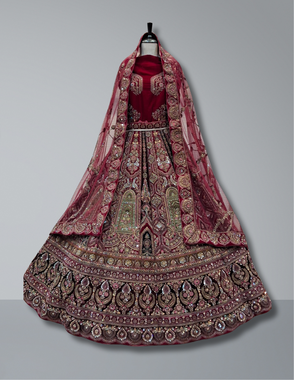 REGAL MAROON BRIDAL LEHENGA