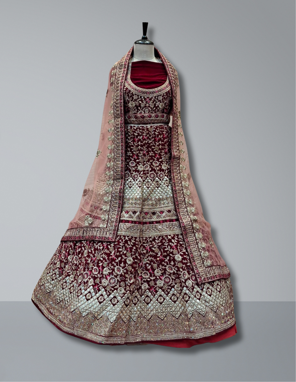 MAROON BRIDAL LEHENGA