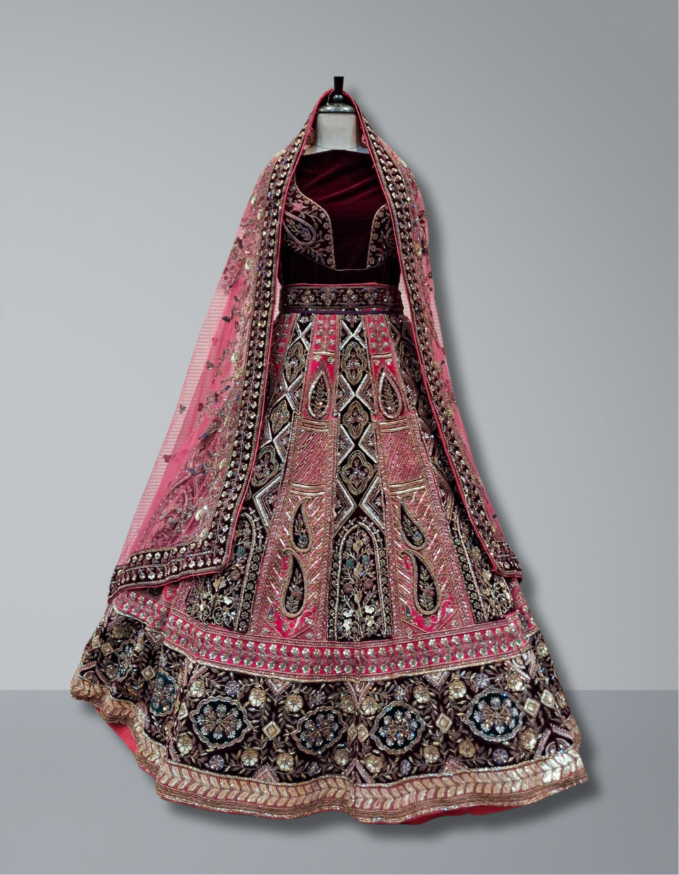 REGEL VELVET BRIDAL LEHENGA