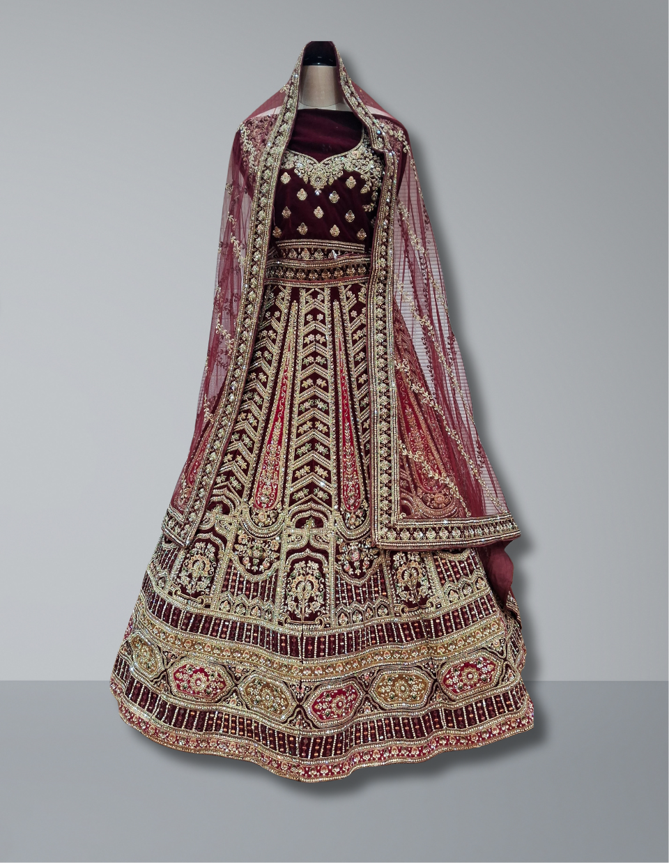 MAROON BRIDAL LEHENGA