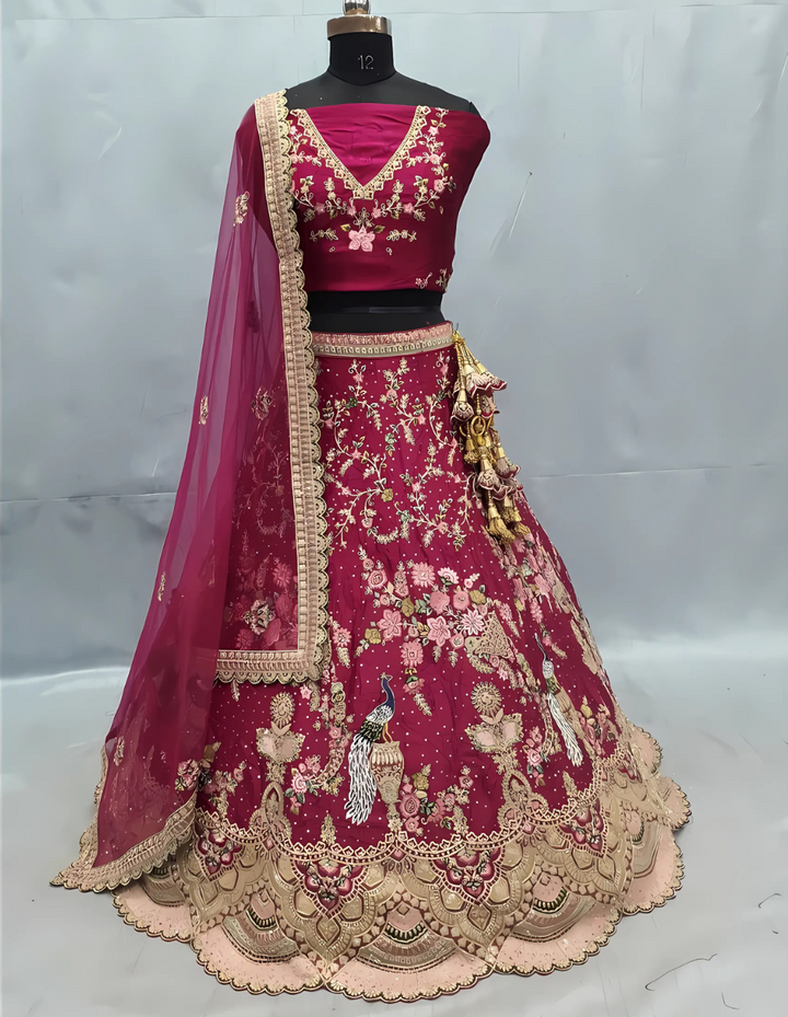 Peacock Work Wedding lehenga