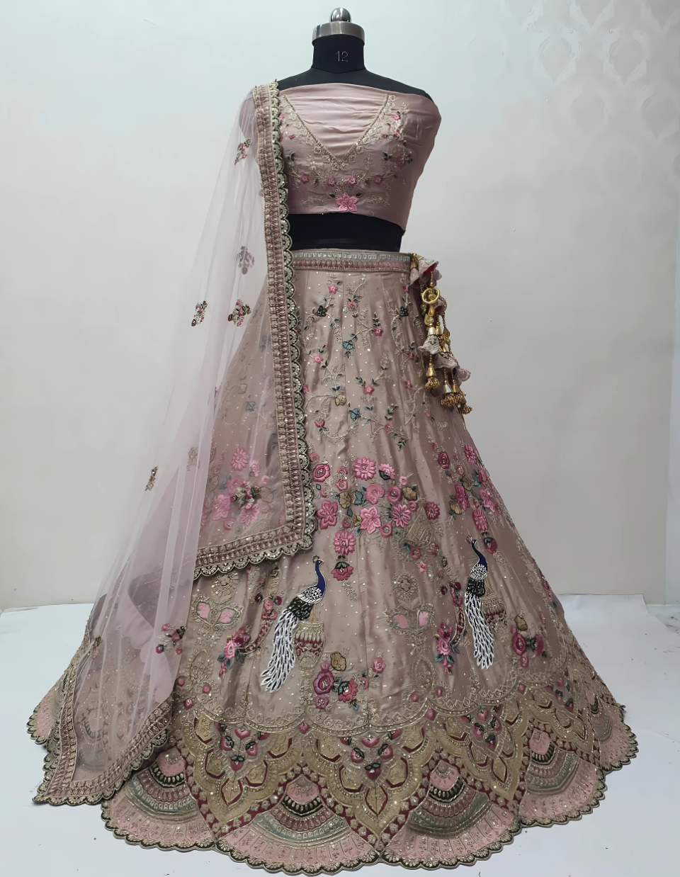 pastel pink bridal lehenga