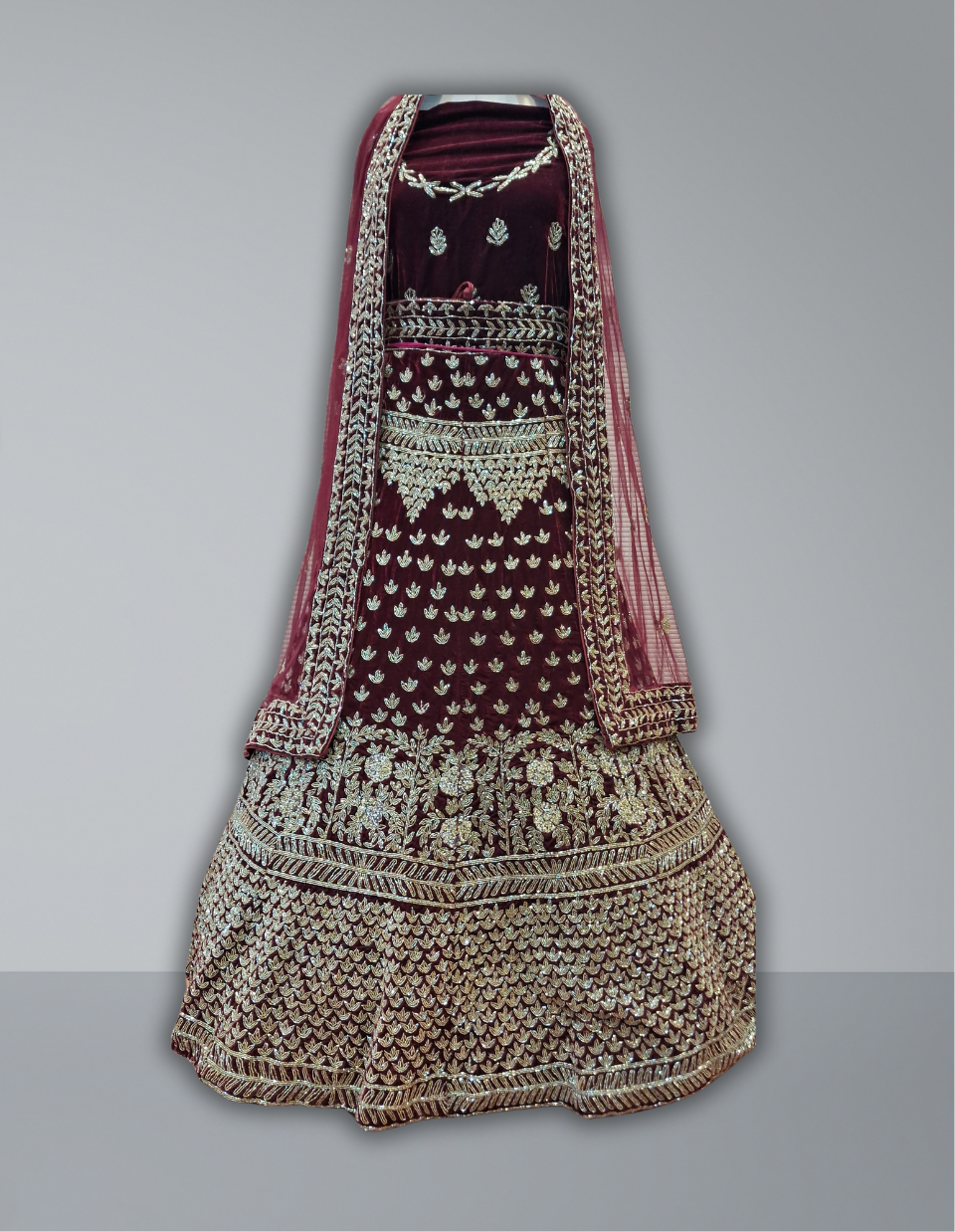 MAROON BRIDAL LEHENGA