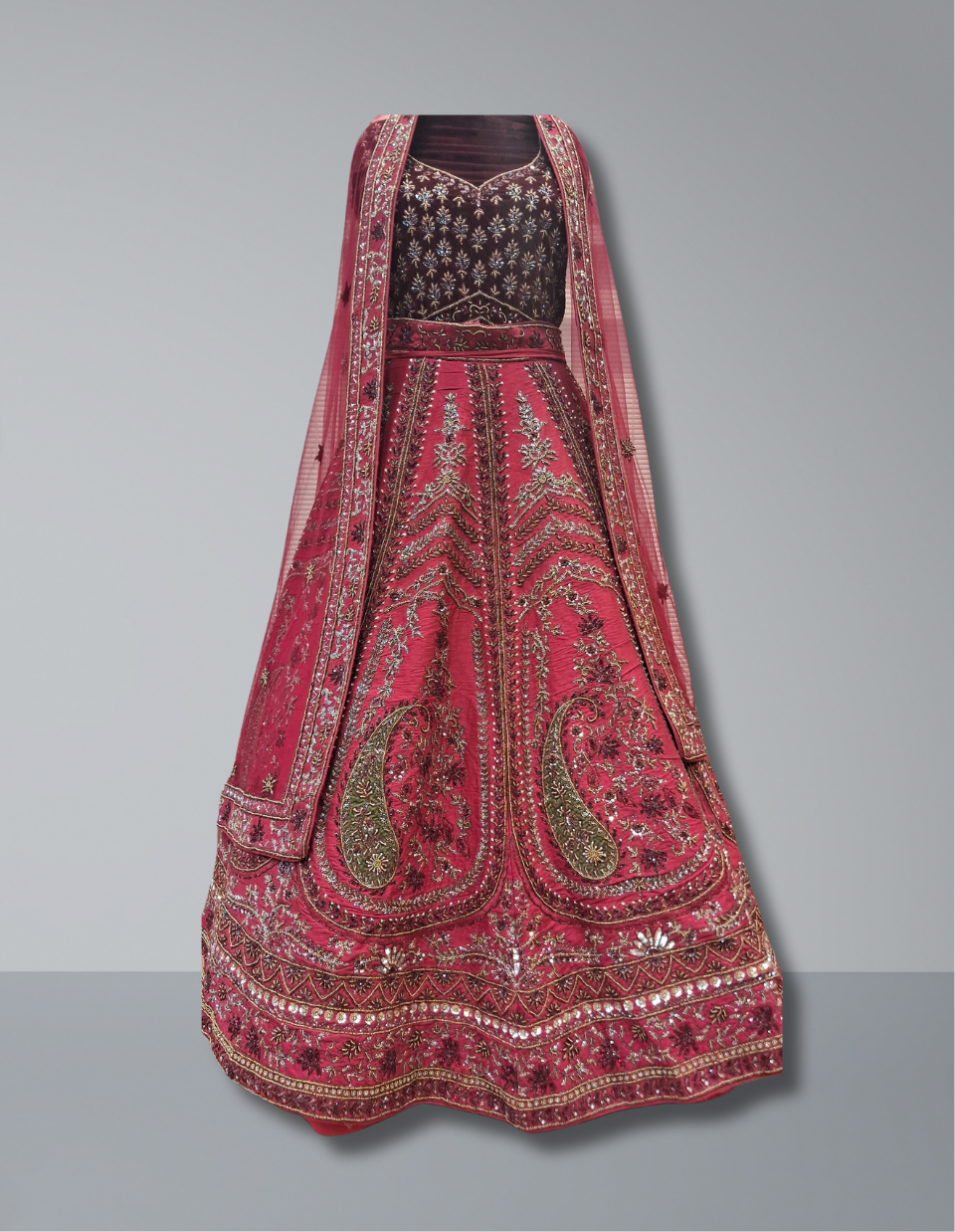 MAROON WEDDING LEHENGA