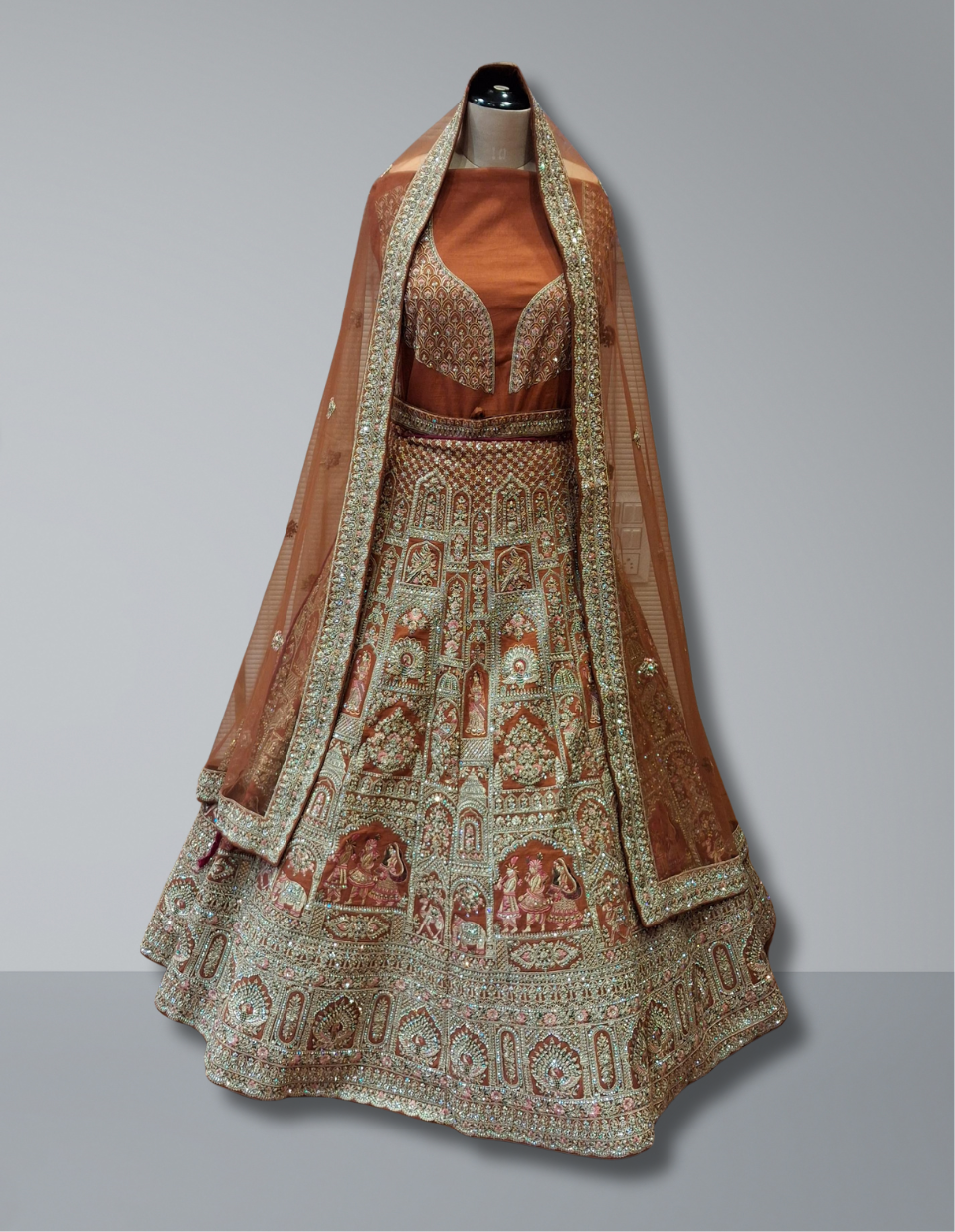 ORANGE BRIDAL LEHENGA