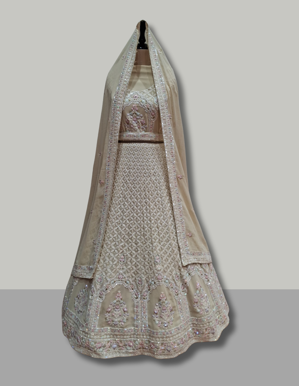 Champagne Gold Zari Embroidered Non-Bridal Lehenga