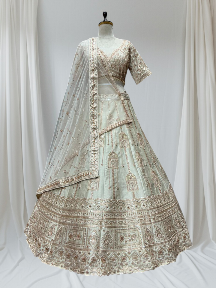 Beige Colour Designer Bridal Lehenga for Girls