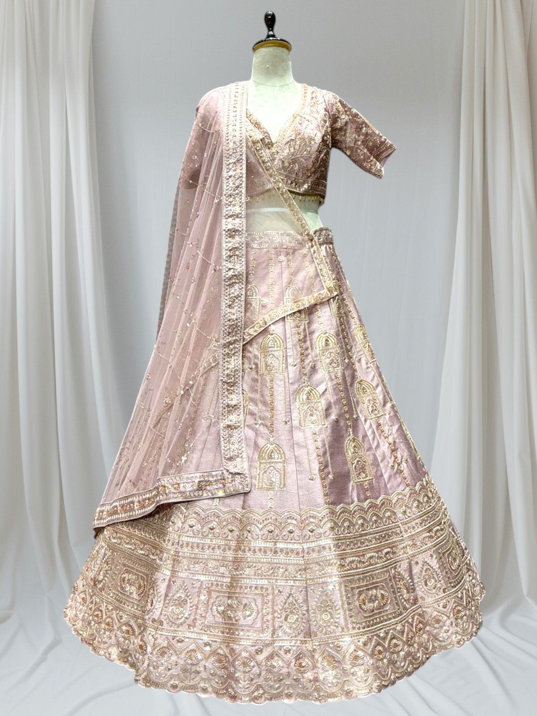 Lavender Colour Designer Bridal Lehenga for Girls 
