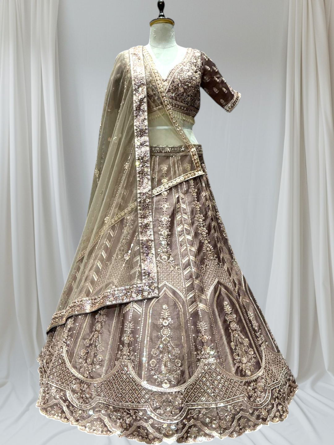Beige Colour Traditional Wedding Lehenga 